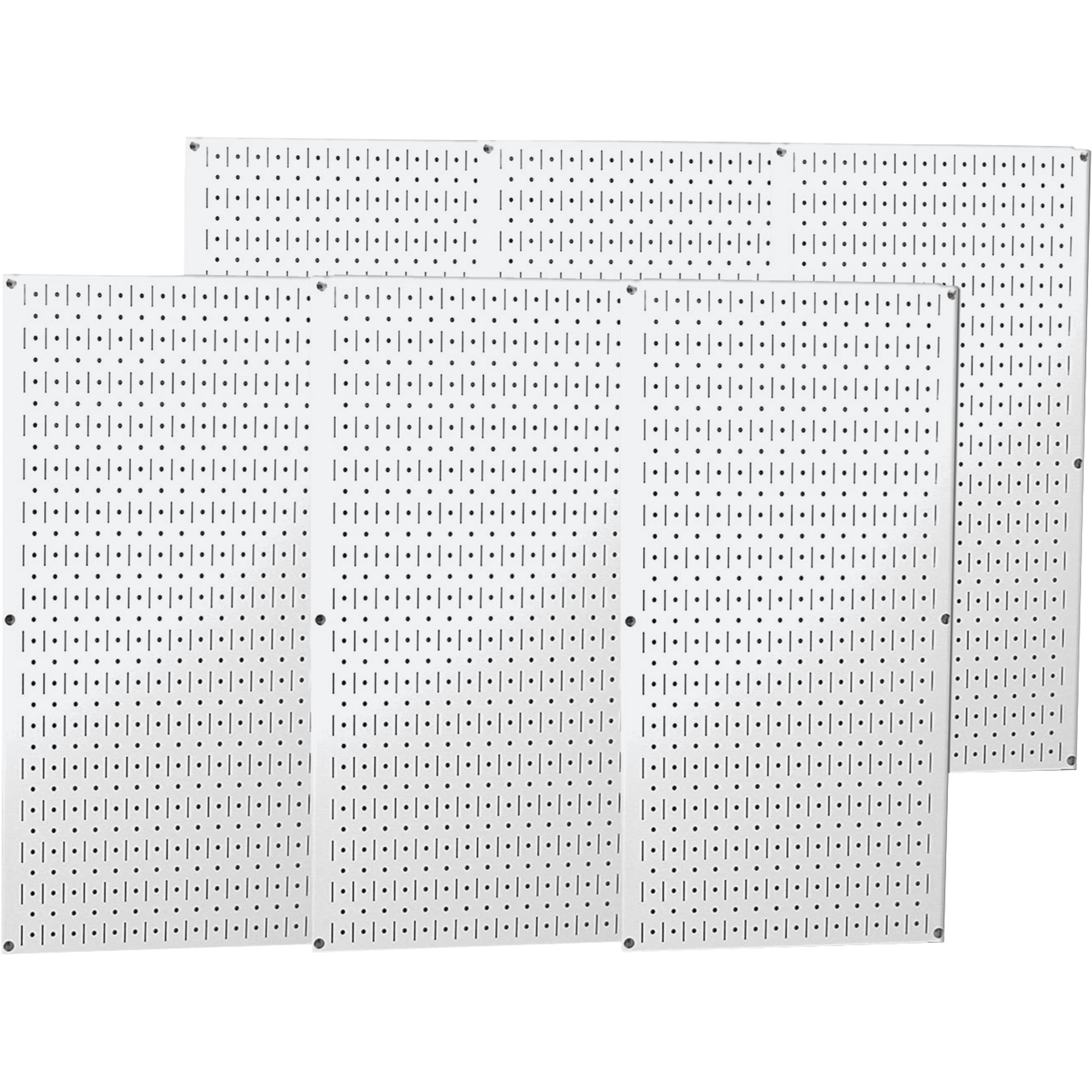 Wall Control Industrial Metal Pegboard - Six 16in. x 32in. Panels, White, 56 Lbs. Capacity per Sq. Ft., Model# 35-P-3296WH